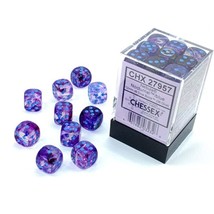 Chessex Nebula 12mm d6 Nocturnal/Blue w/Luminary Dice Block (36 dice) - $27.99