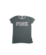 VS PINK Crewneck T-shirt Size Small Sage Green/White Great Condition - $7.43