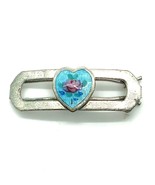 Vintage Sterling Silver Signed L.S.P. Co. Enamel Guilloche Floral Heart ... - £36.49 GBP