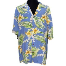 Two Palms Tuberose Hibiscus Floral Hawaiian Shirt Aloha Size Large - £25.09 GBP