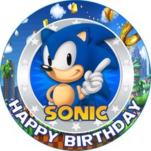 Cake Topper Image on sugar paper ( Sonic )  8 inches round. - £9.01 GBP