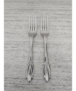 (x2) Mikasa CHAPELLE Stainless 18/8 Dinner Forks Glossy Finish Floral 7.5&quot; - $476.30 MXN