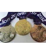 London 2012 Olympic Medals Set - Gold/Silver/Bronze with Silk Ribbons &amp; ... - £69.62 GBP