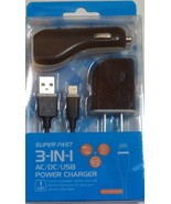 Reiko 3-In-1 Charger / Data Cable Micro USB For iPhone 5 - 8 Color Black - $13.97 CAD