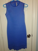 Blue Solid Clover Canyon Sleeveless Women Dress Lace Cut Bottom Size M N... - $48.42