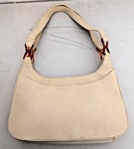Classiques Entier Leather Handbag Cream Bone Leather Purse w Snap Top NICE! - £19.46 GBP