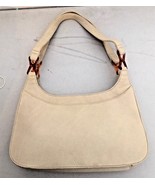 Classiques Entier Leather Handbag Cream Bone Leather Purse w Snap Top NICE! - £19.42 GBP