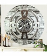 ENGLAND LINE WALL CLOCK ROUND 24 INCH GREY &amp; WHITE - $169.99