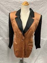 Vintage 70s Women&#39;s Custom Made Black &amp; Orange Funky Blazer - $39.59