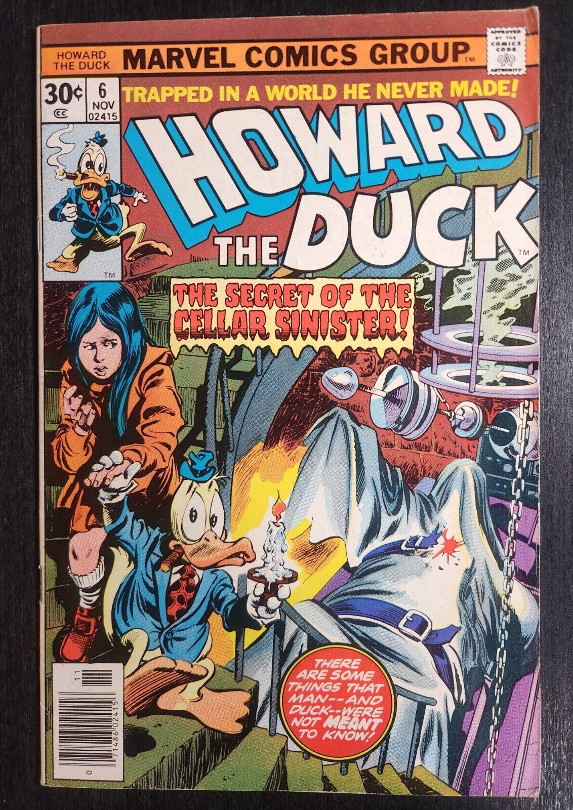 HOWARD THE DUCK #6  MARVEL COMICS,CELLAR SINISTER 1976 BRONZE AGE VINTAG... - $3.00