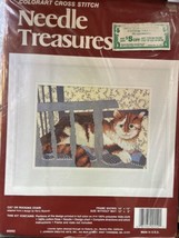  Colorart Cross Stitch Needle Treasures Kit Cat On Rocking Chair # 02552... - £8.71 GBP