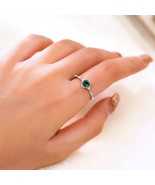 1 Ct Lab Created Emerald &amp; Diamond 14K White Gold Plated Vintage Engagem... - €83,93 EUR