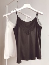 Black Lace Camisole Top Summer Women Petite Size Lace Cami Tank Top - £20.32 GBP