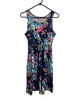 Unbranded Dress Womens Size S Dark Blue Floral Knit Tank. - $9.24
