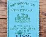 Pennsylvania State Revenue Department of Labor and Industry Registry Stamp - $3.79