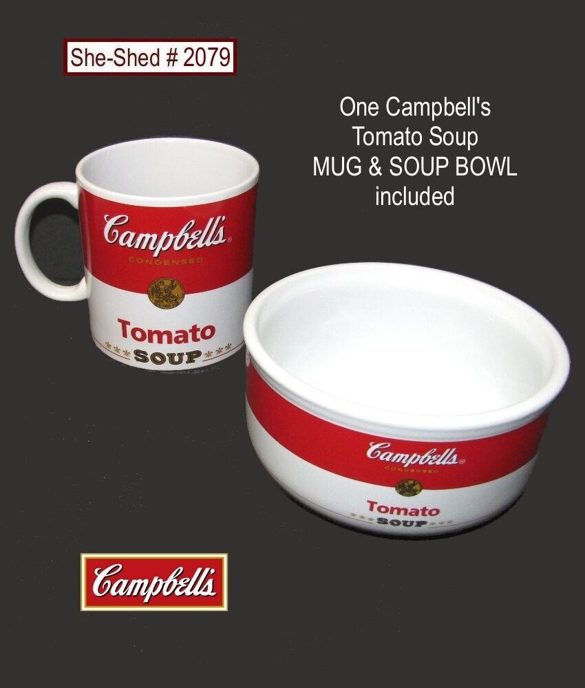 2018 Campbell's Tomato Soup Large MUG and Large SOUP BOWL pre-owned - £17.20 GBP