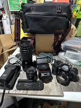 Minolta Maxxum 9000AF Camera, SLR 35mm Lenses, Flash, battery pack, IR-1, Case - $197.99