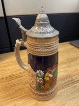 Vintage Original Unbranded Lidded Beer Stein Daisies  KG Oktoberfest - £35.04 GBP