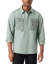Bass Outdoor Shirt Jacket Men&#39;s Small Lily Pad Green Relaxed Fit Worker ... - $36.99