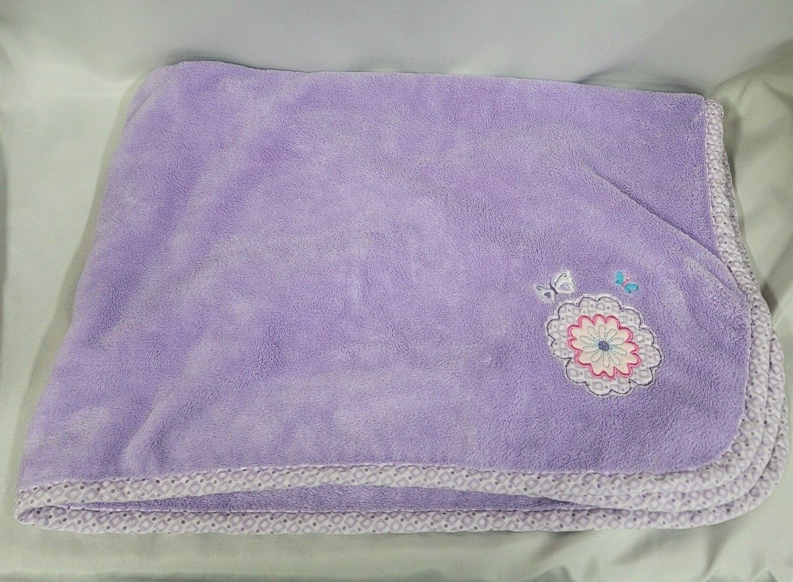 Primary image for Carters Tiddliwinks Lavender Purple Flower Butterfly Fleece Plush Baby Blanket