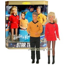 Year 1996 Collector Edition Star Trek Doll Set Commander KEN and Engineer BARBIE - £86.49 GBP