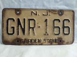 Vtg License Plate New Jersey Vehicle Tag GNR 166 N.J. Garden State - $49.95