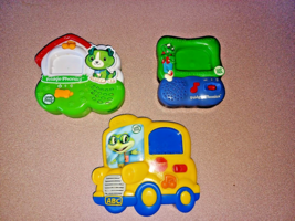 3 Leap Frog Fridge Phonics ABC Alphabet Scout Dog, School Bus and Frog Base toys - £9.16 GBP