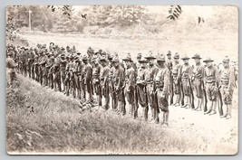 RPPC WW1 Handsome Group Of American Soldiers Training Postcard N30 - £15.62 GBP