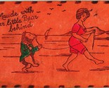 Fumetto Pelle Cartolina Anthropomorphic Orso Maude Con Orso Dietro - $7.90