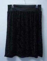 Womens Skirt Elastic Waist Requirements Black Velvety Pull On Lined-sz XL - £13.95 GBP