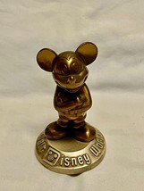 Vintage Walt Disney World Mickey Mouse Solid Brass 3&quot; Paperweight Figure... - $49.50