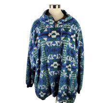 Vtg Venezia Womens 22 Pullover Top Blue &quot;Worn To Perfection&quot; Geometric S... - $392.17 MXN