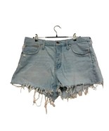 Madewell Relaxed Denim Shorts Women Size 32 Blue Raw Hem Cut-off Button Fly - $17.20