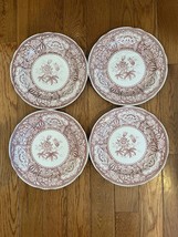 Spode Dinner Plate Archive Collection Cranberry Floral Georgian Series Lot - $49.49