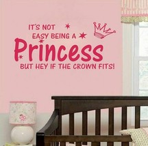 NOT Easy Being A Princess Girl Wall Quote Sticker Graphic Vinyl Home Kid décor - £7.76 GBP+