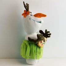 Disney Store Olaf Plush Stuffed Animal  with Hula Skirt Frozen 13" image 3
