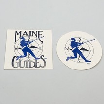 Vintage Maine Guides Pair of White Baseball Stickers International Leagu... - $376.79 MXN