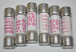 Lot of 6 Gould Shawmut TRM15 Tri-onic Time Delay Fuses Class RK5 250V 15A - $24.74