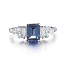 1.2ct Alexandrite Gemstone Ring for Women Solid 925 Sterling Silver Ring emerald - £58.63 GBP