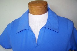 Bright Blue August Silk Golf Polo Style Tee T Shirt S Small - £18.80 GBP