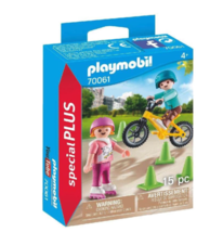 PLAYMOBIL 70061 Special PLUS Children with Skates and Bike Toy Bicycle - $260.77 MXN