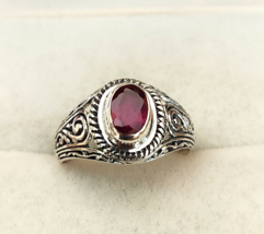 Bali Legacy Niassa  Ruby Solitaire Ring in Sterling Silver (Size 8) 1.15 ctw - £20.05 GBP