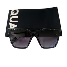 Quay Australia Level Up Bling Square Oversized Sunglasses Black Smoke 51MM - $93.06