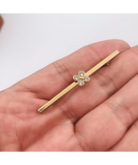 Avon Clear Rhinestone Gold Tone Bar Pin Brooch 2&quot; Long  - $8.59