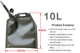 10 Liter Soft Jerry Can  Fuel Tank Diesel Storage Bag Fuel Petrol Oil Ta... - £63.58 GBP