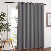 Nicetown Grey Blackout Patio Sliding Door Curtain, Gray, W100 X L84, 1 Panel - £28.86 GBP