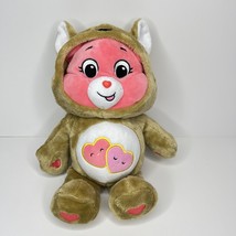 Care Bears Love A Lot Bear Fox Plush 2021 Hoodie Friends Collector Pink 13&quot; - $12.57