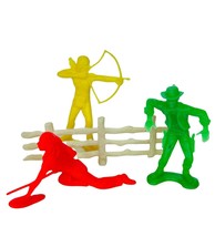 Cowboys and Indians lot vtg western toys red yellow green plastic 1960s marx US4 - £10.91 GBP