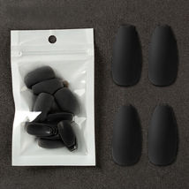 24PCS Black Full Cover Wearing False Nail Tips Ballet Removable - £2.34 GBP