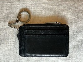 Hobo Black Leather Coin Card Case Keyring Keychain - £26.29 GBP